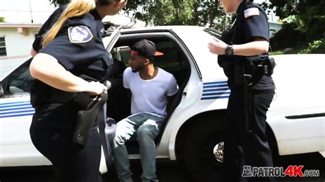 Black Dude Gets Too Horny When Two Police Officers Invite Him To Fuck Them Hard In A Threesome