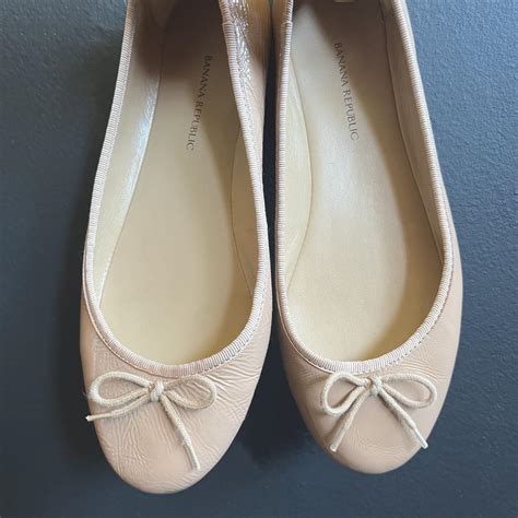 Nude Ballerina Flats Y K Beige Patent Leather Depop