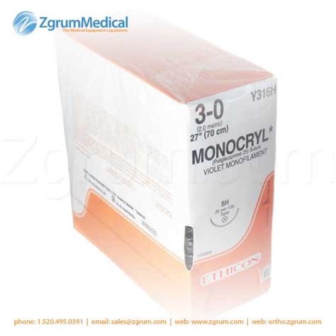 Ethicon Monocryl 3 0 Y316h 3 Dozen Sutures Zgrum Medical