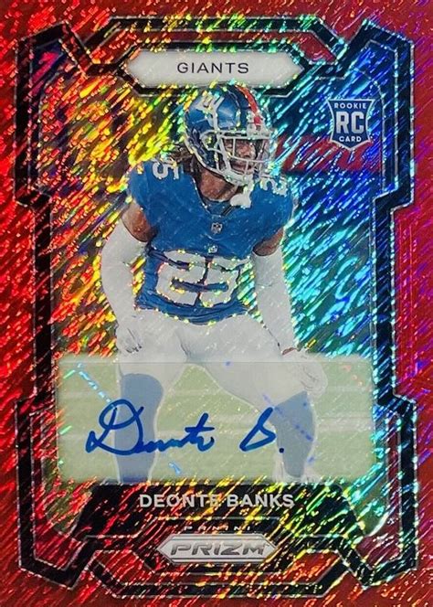 Deonte Banks Prizm Rookie Autographs Red Shimmer Price