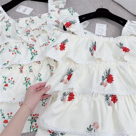 Mua Set hoa ren tầng cánh tiên siêu hot hit Vải hoa thô đũi QC mềm đẹp