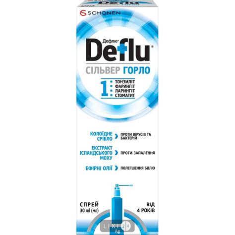 Дефлю Сільвер Горло спрей, 30 мл - замовити з доставкою, ціна ...