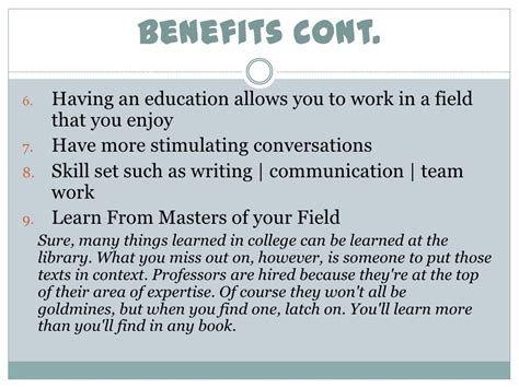 Pursuing Higher Education