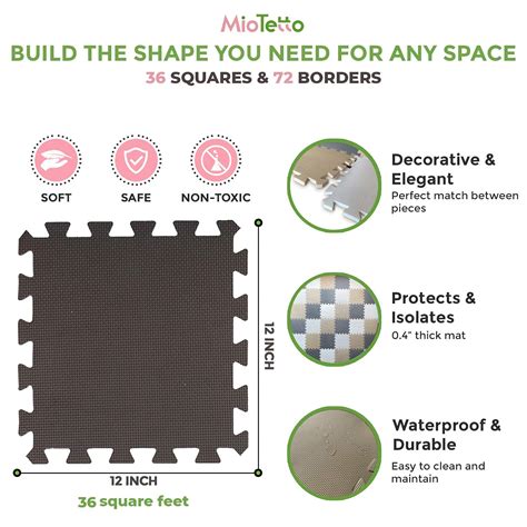Miotetto Foam Floor Tiles For Kids Non Toxic Soft