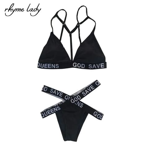 Rhyme Lady Push Up Bikinis Sexy Black Bandage Design Halter Bikini Swimsuit Buy Push Up