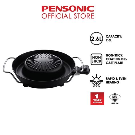 Pensonic In Electric Steamboat Bbq Non Stick Pan Grill Hot Pot Set Mookata Psb G Shopee