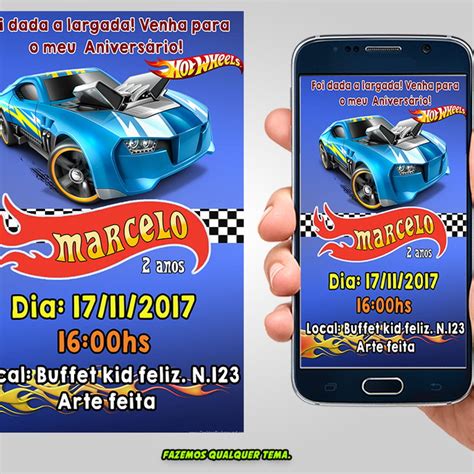 Convite Digital Hot Wheels Elo Produtos Especiais