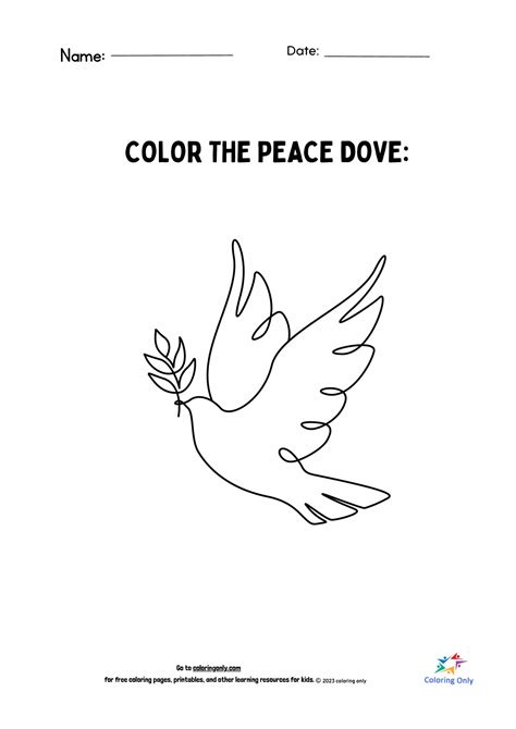 Color The Peace Dove Coloring Pages
