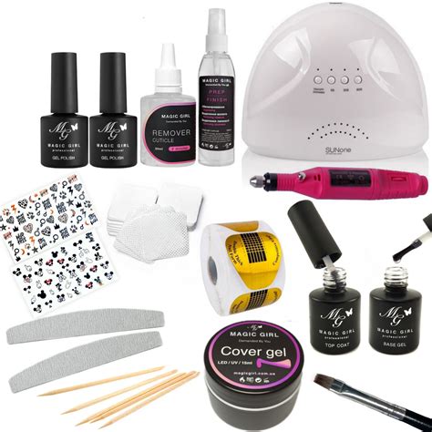 Стартовый набор для маникюра с гелем и гель лаком Magic Girl Лампой UV ...
