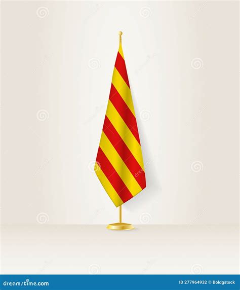 Catalonia Flag On A Flag Stand Stock Vector Illustration Of Spain Emblem 277964932