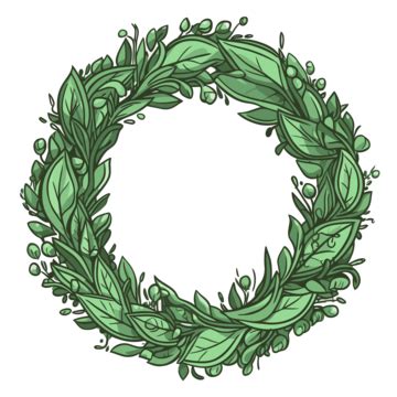 Free Wreath Clipart Vector Green Foliage Wreath Over A White Background