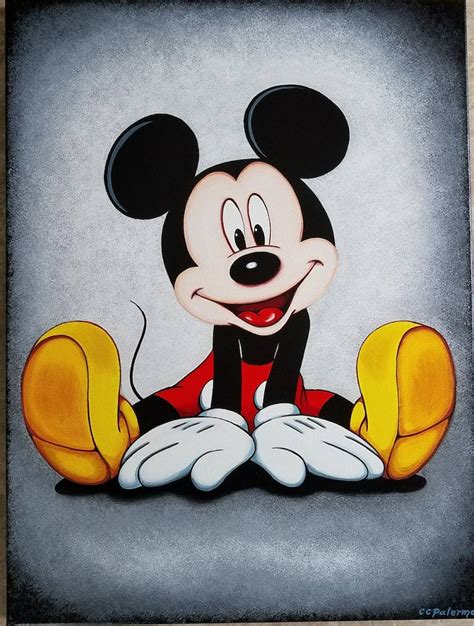 Original hand-painted Mickey Mouse Acrylic - Etsy