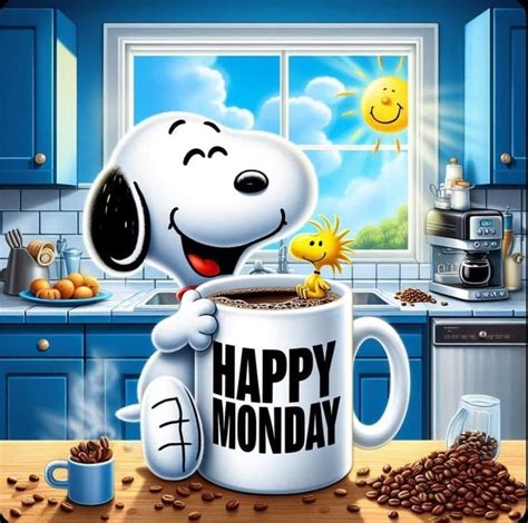 Happy Monday Snoopy Coffee Greeting Day Days Monday Days Of The Week