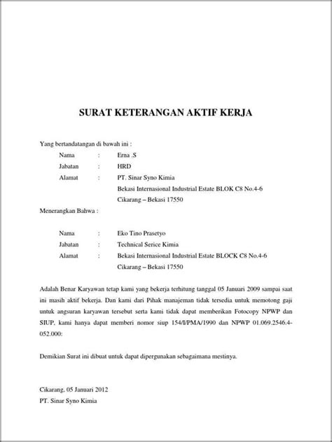 Contoh Keterangan Surat Pembayaran Gaji Tunai Surat Keterangan