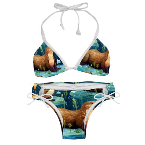 Platypus Bikini Set With Detachable Sponge Adjustable Strap Two Pack