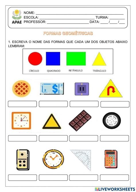 Atividades Sobre Formas Geom Tricas Melhores Modelos