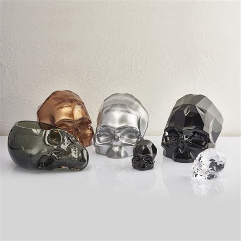 Nude Glass Memento Mori Faceted Skull Large Clear Design Is This