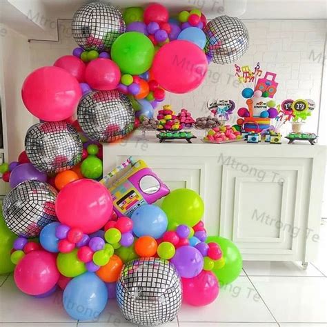 pcs     theme balloon garland arch disco  radio ballo