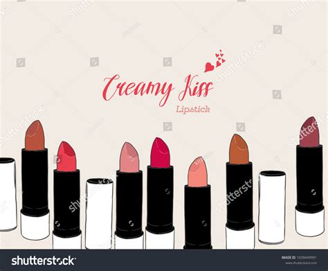 Top View Nude Color Lipsticks Laced Stock Vector Royalty Free Shutterstock