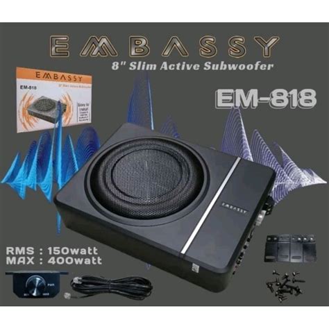 Jual Subwoofer Kolong Embassy EM 818 Subwoofer Aktif Embassy EM 818