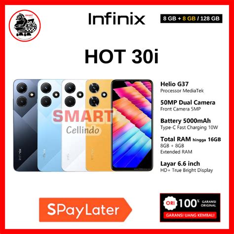 Jual HP Infinix HOT 30i 8 128GB Garansi Resmi Infinix 1 Tahun Shopee Indonesia