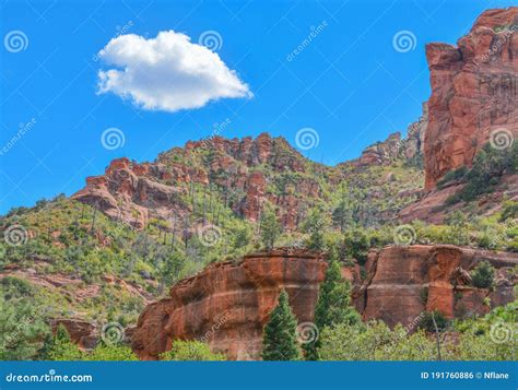 Gorgeous Drive Of Red Rock In The Oak Creek Canyon On Coconino National Forest Sedona Arizona