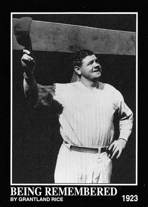 Babe Ruth Baseball Card New York Yankees Bambino Brc Being Remembered By Grantland Rice