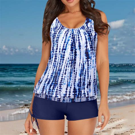 Ajshakl Bathing Suit For Women Spring Summer Solid Color Camisole Split Sleeveless Bikini Set