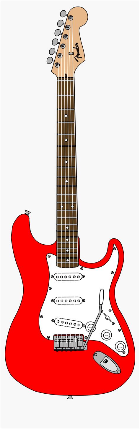 Drawing Guitar Red Red Fender Stratocaster Png Transparent Png