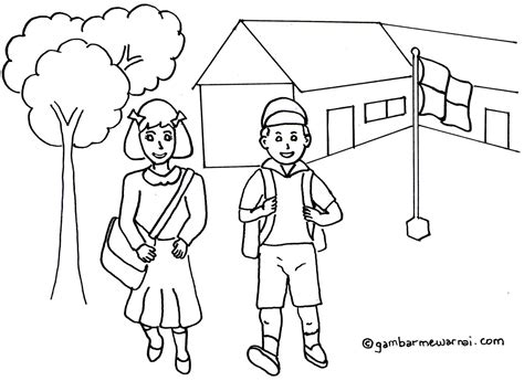 Gambar Mewarnai Anak Tk Tema Lingkungan Sekolahku Dastpilot Bilarasa