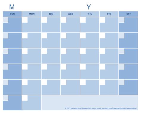Blank calendar template