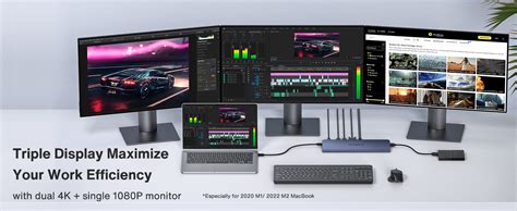 Amazon.com: MacBook Pro Docking Station with 100W Power Adapter, iVANKY ...