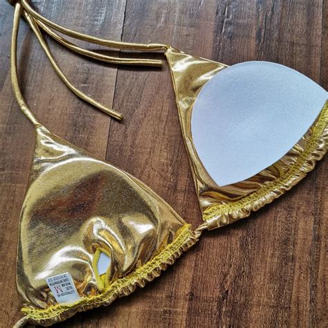Shiny Goddess Gold Silver String Bikini Shiny Fashion LALE LOOK
