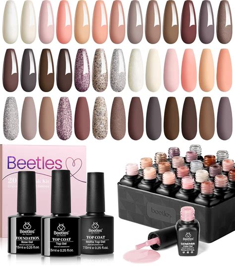 Beetles Gel Polish Pcs Gel Nail Polish Kit Bare Collection Soak Off Nail Gel Polish Set Nude