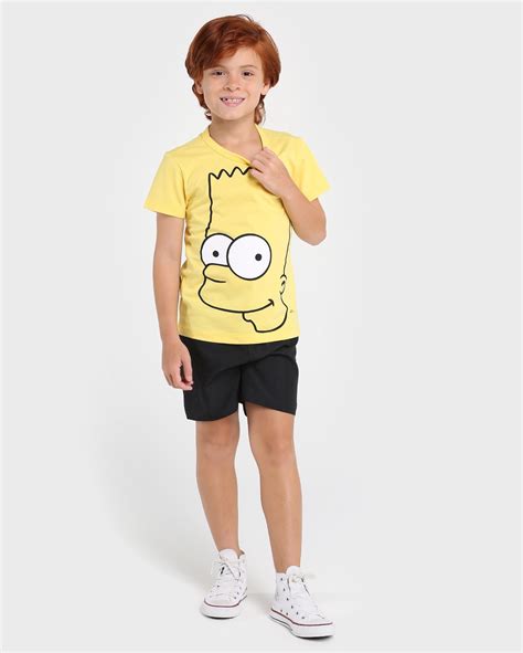 Riachuelo Camiseta Infantil Malha Bart Simpson Amarelo Claro Tam A