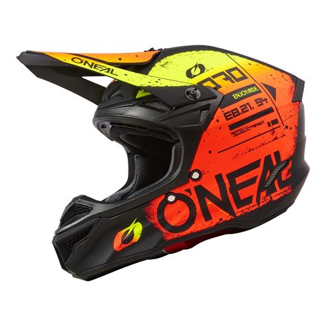 Oneal Srs Polyacrylite Helm Scarz Black Red Yellow Motocross Helme