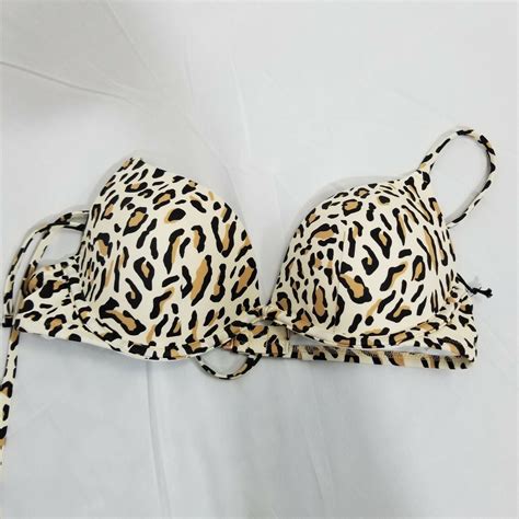 Women S Lightly Lined Bikini Top Shade Shore Leopard Print Size 36 B Walmart