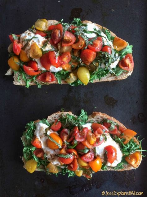 Burrata Bruschetta Easy Light Lunch Snack Or Appetizer Recipe