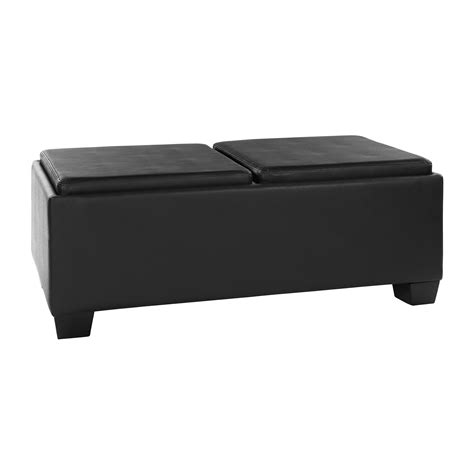 Oakvillepark Allura Faux Leather Upholstered Storage Cocktail Ottoman