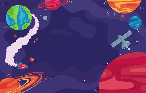 Colourful Cartoon Space Galaxy Background 2837214 Vector Art at Vecteezy