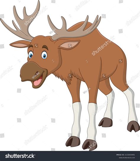 Illustration Big Funny Cartoon Elk Stock Vector Royalty Free