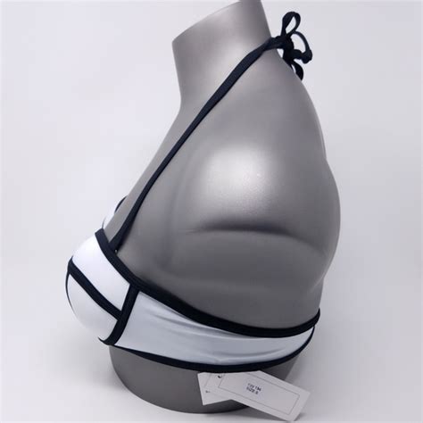 C Apparel Swim Monochrome Halter Bikini Sz S White Black Poshmark