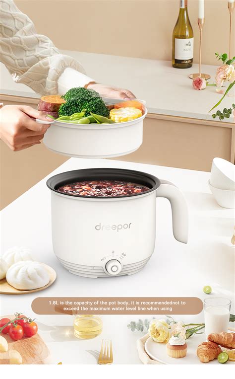 Dreepor L Mini Rice Cooker Small Non Stick Pan Electric Multi Cooker Hot Pot With Steamer
