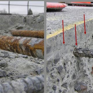 typical concrete bridge deck deterioration  damage rebar corrosion