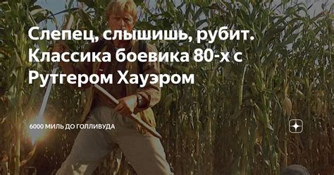Слепец, слышишь, рубит. Классика боевика 80-х с Рутгером Хауэром | 6000 ...