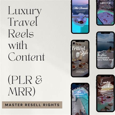 Faceless Luxury Travel Reels Mrr Instagram Template Travel Influencer