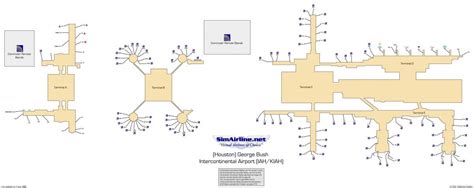 IAH gate map - Houston airport gate map (Texas - USA)