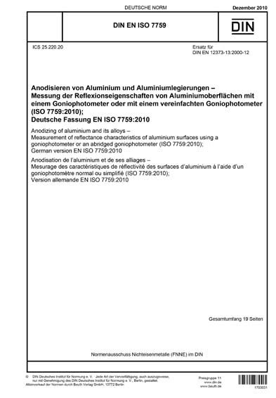 DIN EN ISO 7759:2010 DE - Anodisieren von Aluminium und ...
