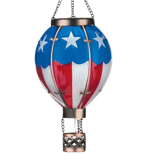 Small Hot Air Balloon Solar Lantern Americana