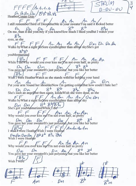 Heather Easy Guitar Chords No Capo The Hobby